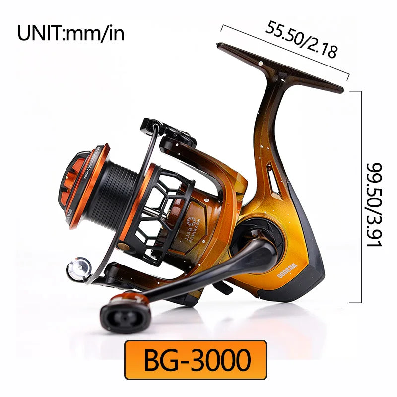 JOSBY Spinning Fishing Reel 1000 2000 3000 Series Metal line Cup Pesca 5.2:1 Gear Ratio Wheel Carp Freshwater Seawater Tackle