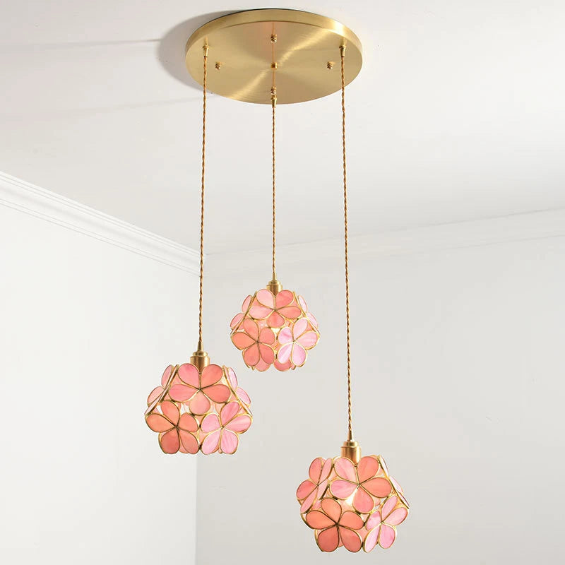 Modern Glass Pendant Lights for Restaurant Cafe Decoration Hanging Lamp Ceiling Chandeliers Nordic Flower Lighting Hotel Decor