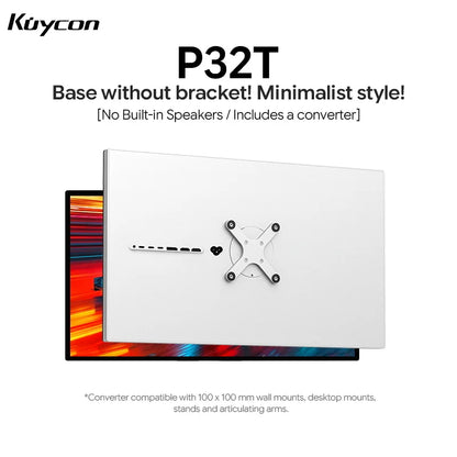 Kuycon P32T 32" 4K UHD(3840x2160) Fast IPS Gaming Monitor Glossy Built-in Speakers Display Dual-Mode 160Hz UHD 320Hz FHD Screen