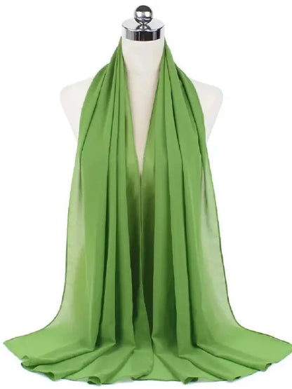 New Fashion Women Solid Chiffon Headscarf Ready To Wear Instant Hijab Scarf Muslim Shawl Islamic Hijabs Arab Wrap Head Scarves