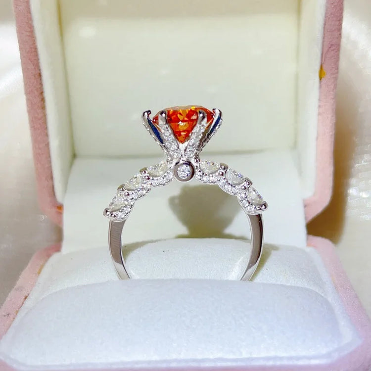 luxury 18K white gold and platinum PT950 marquise colored diamond moissanite ring women's colored special-shaped ring