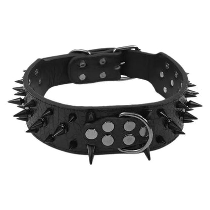 5CM Wide Spiked Studded Dog Collar Anti-Bite PU Leather Pet Collar for Large Dogs Pitbull Mastiff Pet Supplies Accessories