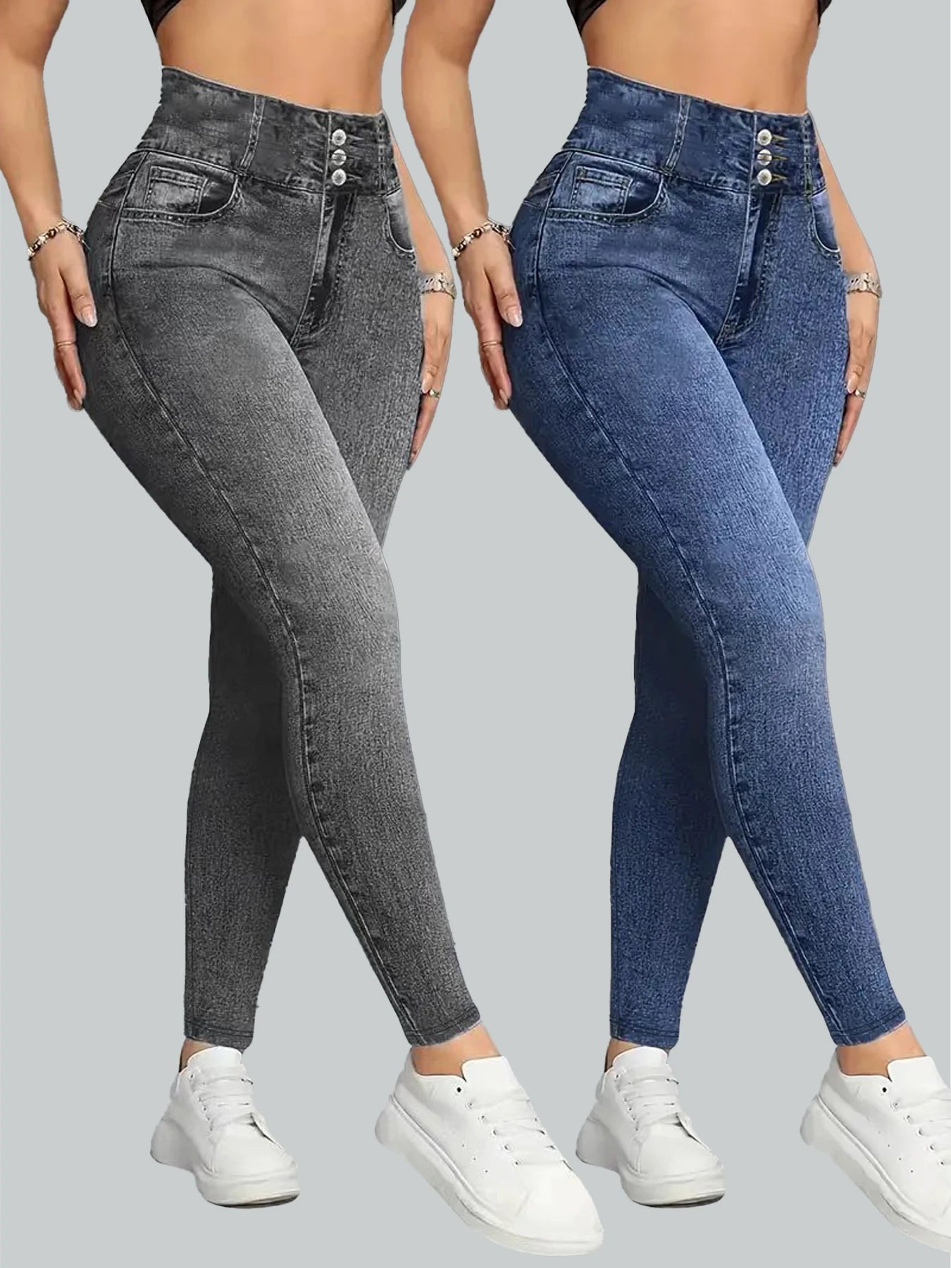 Women's Imitation Comfortable Tummy Control Fitness Gym Yoga Pants Daily Wear Tummy Control Hip Lifting Skinny Yoga Pants