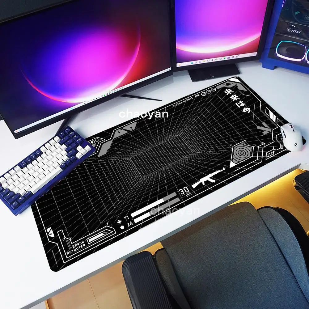 Perspective Grid Desk Mat Gaming Mouse Pad XXL Desktop Keyboard matsGame Anti-slip Desk Mat Computer Accessories Long playmat