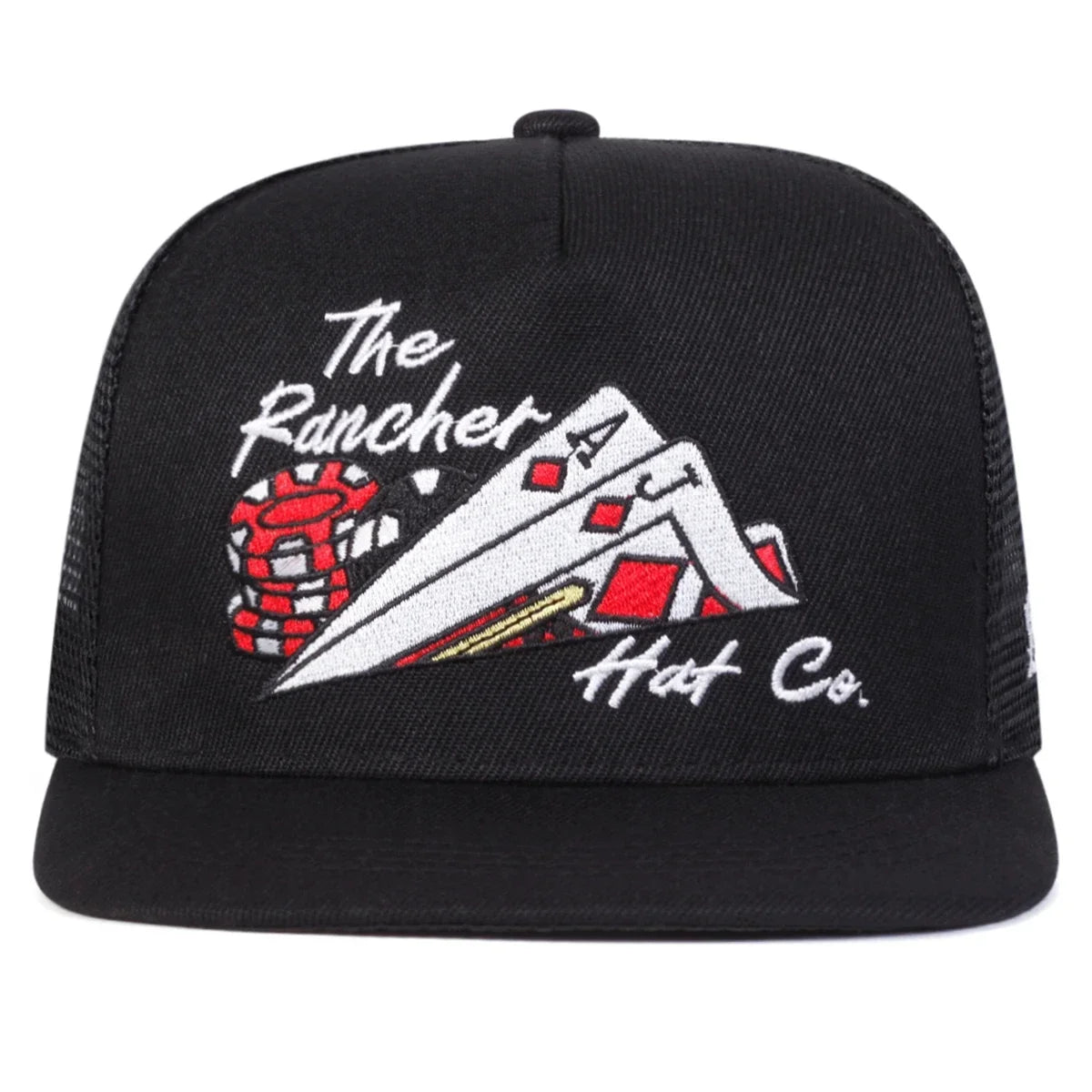 Unisex Poker Embroidery Hip-hop Net Hats Spring Summer Outdoor Adjustable Casual Baseball Caps Trucker Caps Sunscreen Hat