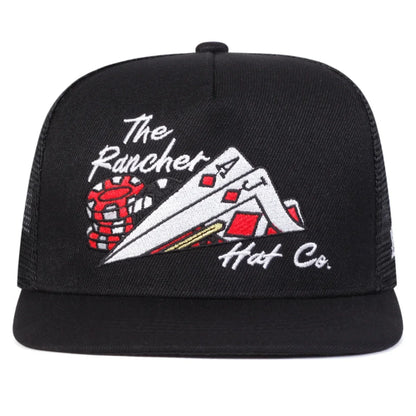 Unisex Poker Embroidery Hip-hop Net Hats Spring Summer Outdoor Adjustable Casual Baseball Caps Trucker Caps Sunscreen Hat