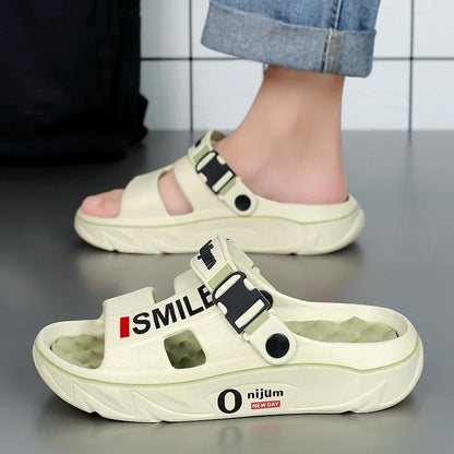 Summer Men's Massage Slippers Indoor Outdoor Sandals Beach Comfortable Soft Slides Clogs Casual Shoes Men Women Home Slippers