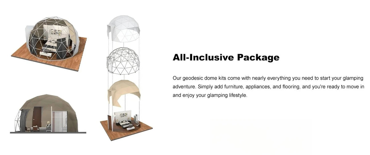 6M 7M Luxury Waterproof Geodesic Dome PVC Spherical Tent Hotel Resort for Glamping Outdoor Luxury Glamping Dome with Bathroom