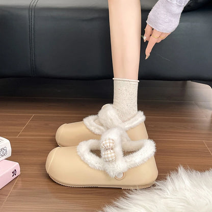 Lady Wearing Winter Casual Anti-slip Creative Cotton Shoes
