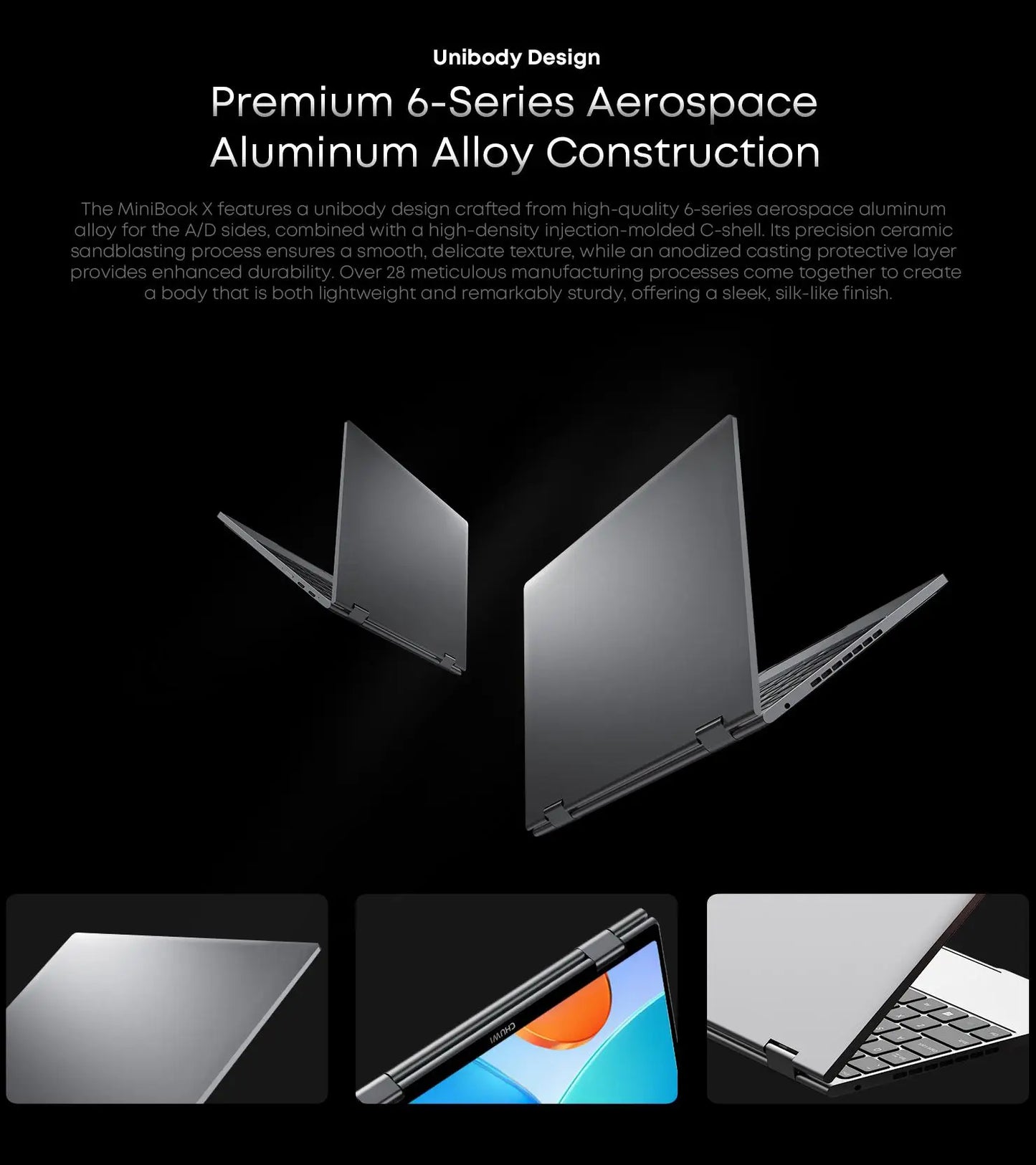 CHUWI MiniBook X 2-in-1 Touch Screen Laptop Intel N150 16GB LPDDR5 512G SSD 10.51"1920x1200 FHD Resolution Ultra-thin Notebook