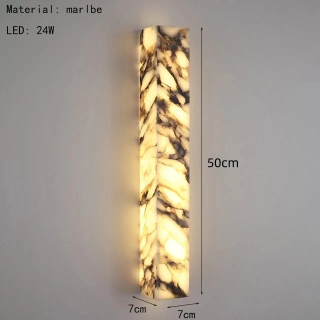 Cuboid Natural Marble Wall Lamp Art Design Dimmable Indoor Parlor Bedroom Stairs Bathroom Lighting