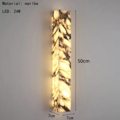 Cuboid Natural Marble Wall Lamp Art Design Dimmable Indoor Parlor Bedroom Stairs Bathroom Lighting