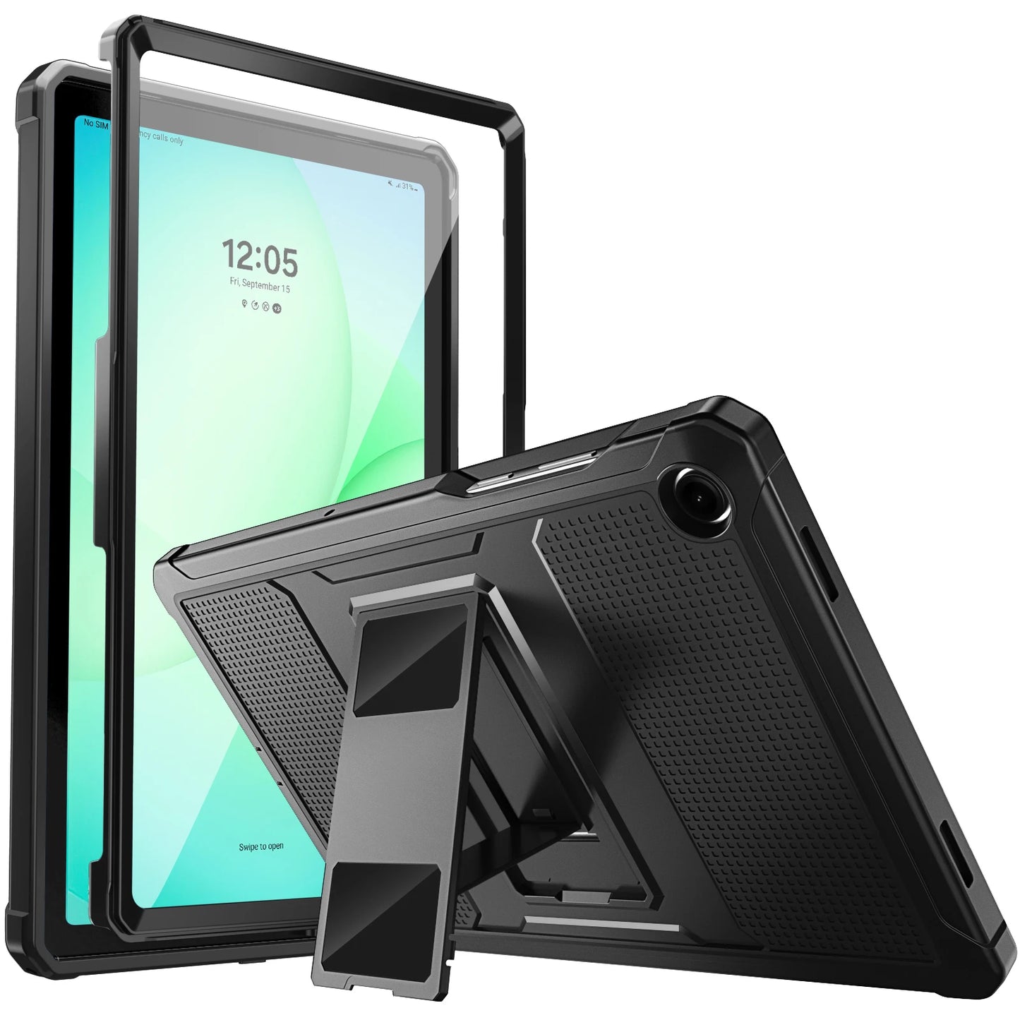 MoKo Case For Galaxy Tab A11 Plus 2025/Tab A9+ 11" 2023,Shockproof Full Body Rugged Stand Back Cover Built-in Screen Protector