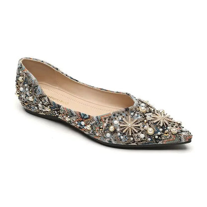 Women Retro Soft Sole Single Shoes Summer Unique Design Shallow Mouth Bean Shoes Plus Size Comfort All Match Daily Casual