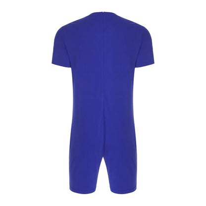 Adults Unisex Anti-Strip Adaptive Jumpsuit Short Sleeve Back Zipper Rompers Nightwear for Elderly Special Needs Patients