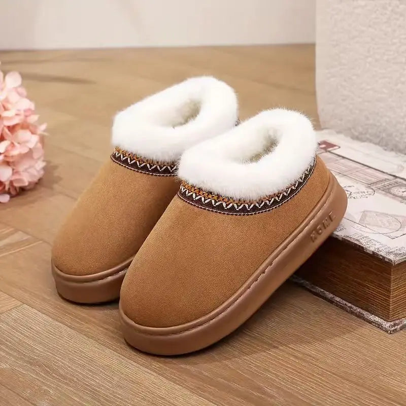 Fluffy Women's Slippers Home Casual Plush Ankle Boots Female Winter Fuzzy Fur Luxury Designer Plarform Shoes Girl Indoor Outdoor