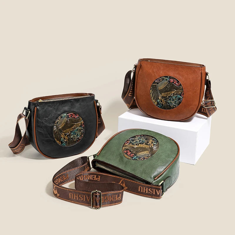 Vintage 3D Floral Embossed Crossbody Bag Soft Leather Elegant Shoulder Bag Luxury Handbag Women Bags Designer Mother Ladies Sac