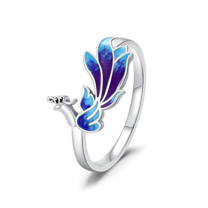 New Original Cartoon Animal Ring S925 Sterling Silver Rings Fashion Elegant Jewelry Romantic Gift For Woman Fine Butterfly Ring