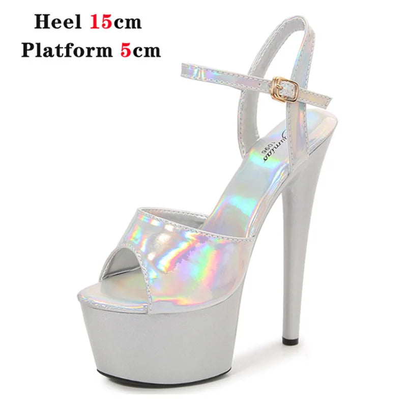 Platform Shoes for Women 2023 Designer Luxury Strip Pole Dance Heels Dance Shoes Red Pink Sandals Women Summer Elegant 20cm High