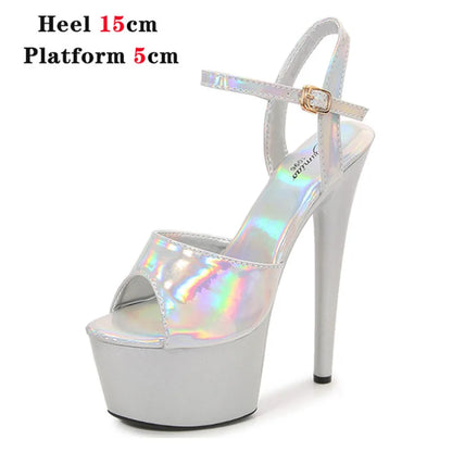 Platform Shoes for Women 2023 Designer Luxury Strip Pole Dance Heels Dance Shoes Red Pink Sandals Women Summer Elegant 20cm High