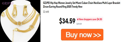 GZJPEI Elegant Crystal Zircon Jewelry Set For Women  Dubai Nigerian Bridal Wedding Party Jewellery Mother's Day Gift 2026 New