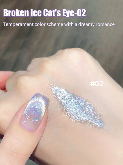 1-24pcs WS Romantic Purple Cat Eye Gel Nail Polish New Style Super Flash Versatile Whitening Purple Glass Bead Cat Nail Salon