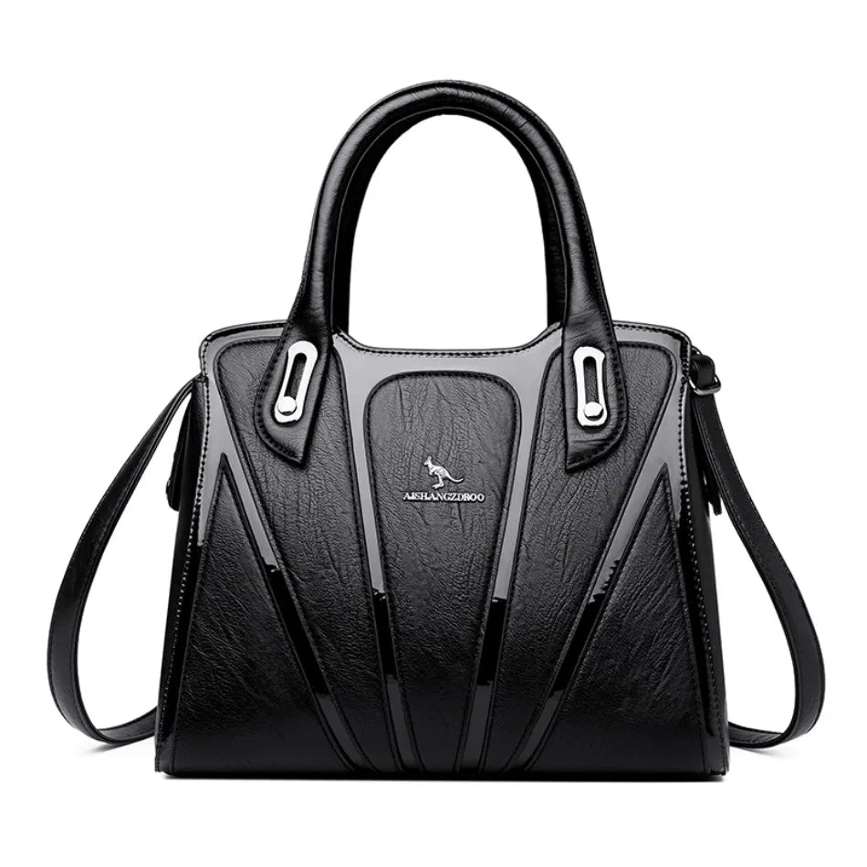 3 Layers Large Capacity Designer Women Top-Handle Bags Shoulder Crossbody Bags for Women Luxury Patent Leather Casual Tote Bag