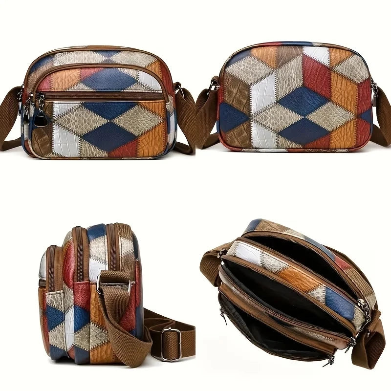 Daily Wear Vintage Check Small Shoulder Crossbody Bag Lightweight Design, Portable Handbag for Ladies Casual Street Matching