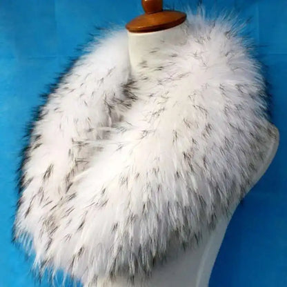 Raccoon Fur Collar Female Winter Fur Collar Coat Jacket Shawl Women Furry Fur Collar Scarves Neck Warmer Natural Fur Scarves