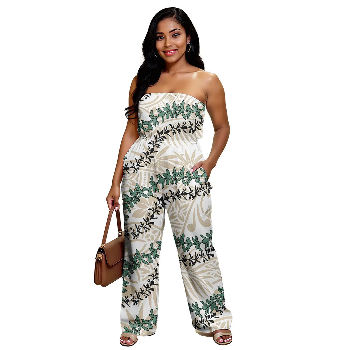 Women Slim Island Jumpsuit Sexy Clothing Polynesian All Over Custom Personalised Tribal Print Elegant Prom Rompers