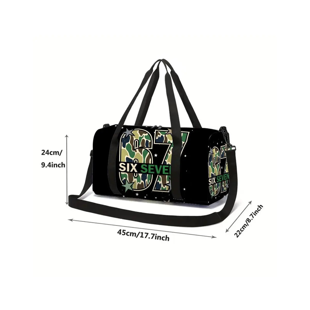 Classic Popular Funny Novelty 67 six seven 3D Printed Travel Bags Barrel Shape Crossbody Bag Outdoor Sports Bags Gym Yoga Bag