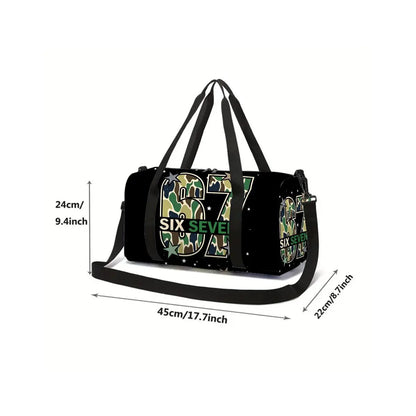 Classic Popular Funny Novelty 67 six seven 3D Printed Travel Bags Barrel Shape Crossbody Bag Outdoor Sports Bags Gym Yoga Bag
