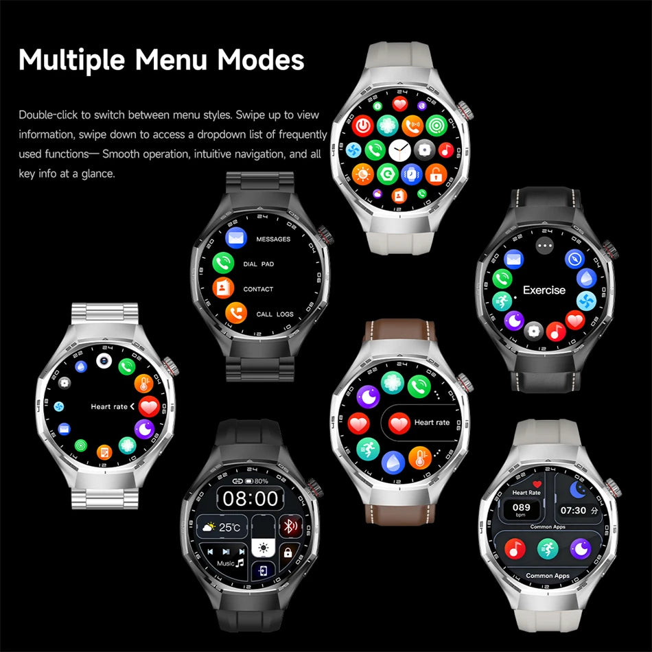2026 New Global Version Watch 6 Pro GPS Smart Watch Men AMOLED Screen Sports Fitness Track Bluetooth Call Waterproof Smartwatch