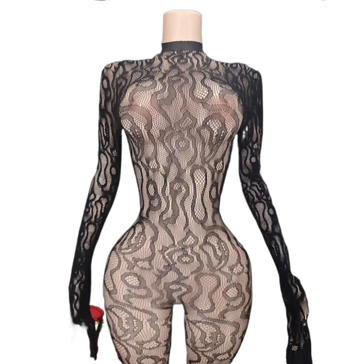 Hot Sexy Leopard Fishnet Bodysuit Women Sexy Lingerie Porn Roleplay Outfits Full Bodystockings Lace Underwear Fashion Jumpsuit