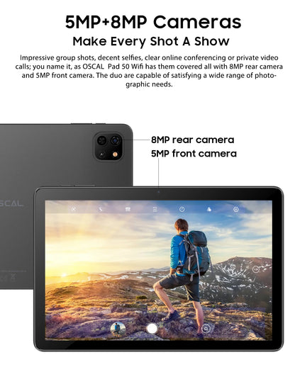 Blackview Oscal Pad 50 WIFI Tablet PC 10.1 Inch 6GB(2+4)RAM 64GB ROM Wi-fi 6 5100mAh 5000mAh Tablet PC Android 13 Tablet Android