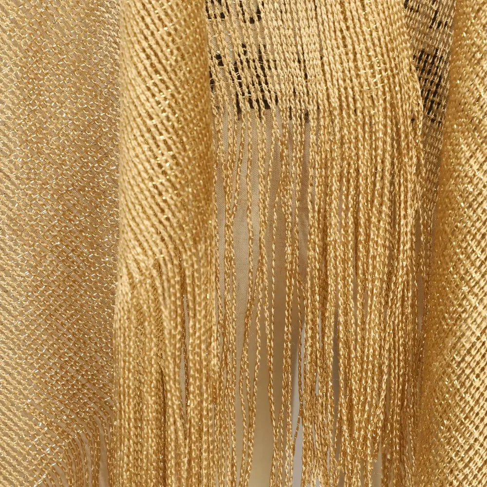Summer Sun Protection Scarf Gold Silver Tassels Wedding Scarf Elegant Temperament Dresses Shawls for Women