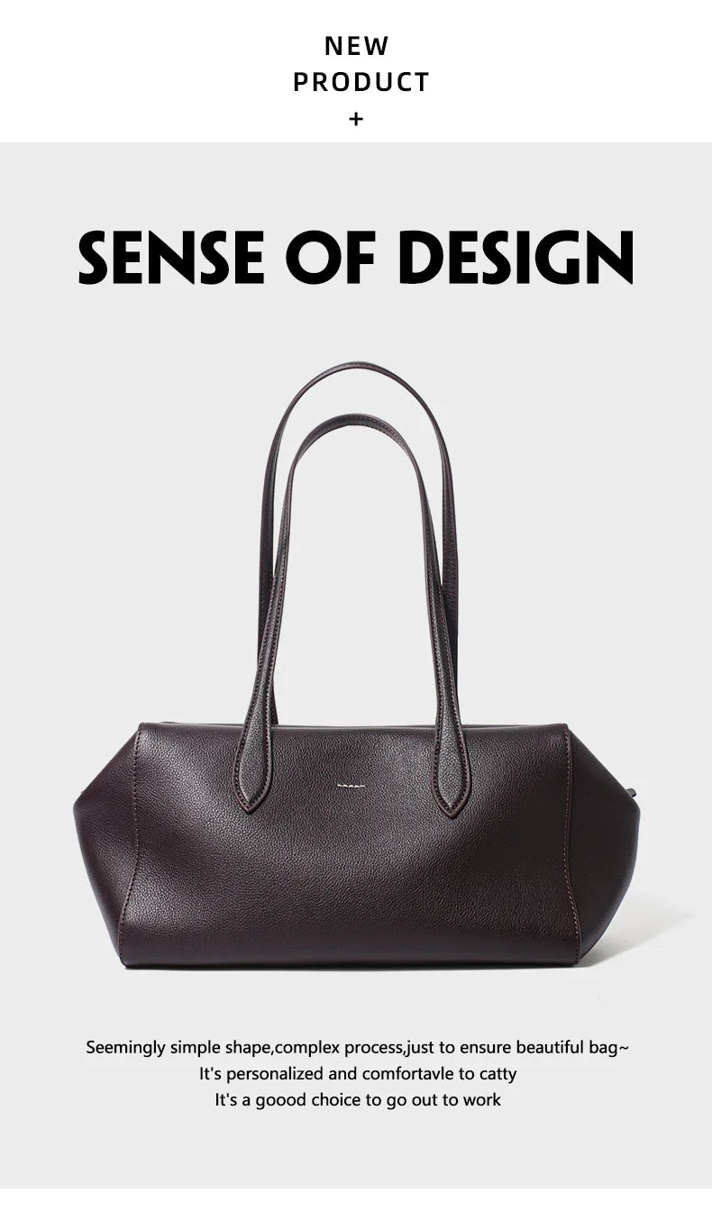 Cow Genuine Leather Underarm Bags Female Fashion Women's Bag Top-grain Leather Shoulder Handbag Ladies Luxury Designer Handbags