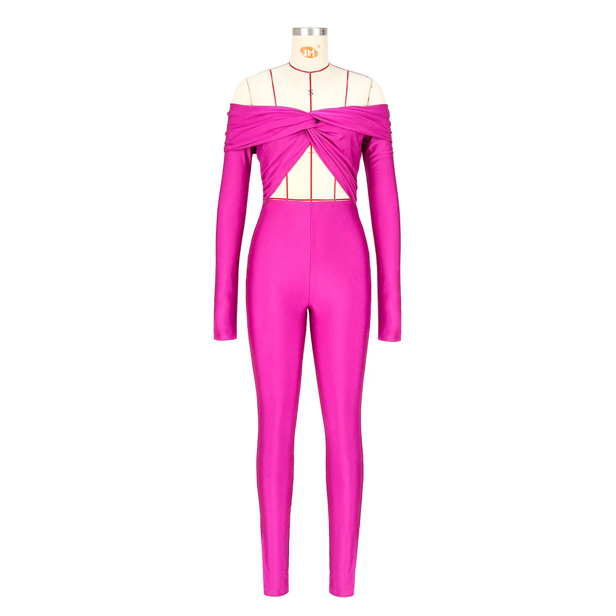 FAGADOER Sexy Hollow Out Bodycon Jumpsuit Woman Solid Color Off Showlder Backless Rompers Female Streetwear Overalls 2025 New