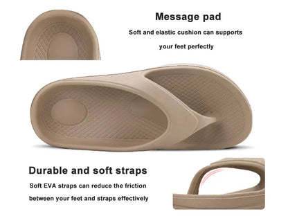 Shevalues Men's Orthopedic Sandals Fashion Couples Beach Flip Flop Summer Outdoor Soft Sandals With Arch Support Bathroom Slides