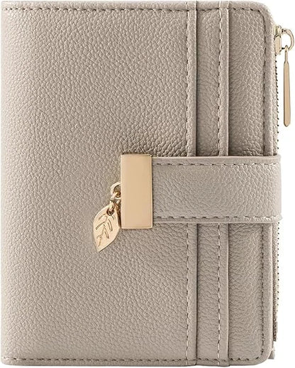 Pomelo Best Small Leather Wallet for Women Purse RFID Blocking Bifold Soft Card Holder with ID Window Zipper Coin Pocket Wallets