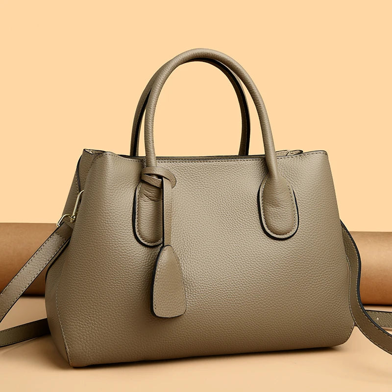 Genuine Leather Large Capacity 3 Layers Women Totes Designer Ladies Shoulder Crossbody Bags Fashion Female Handbags Sac A Main