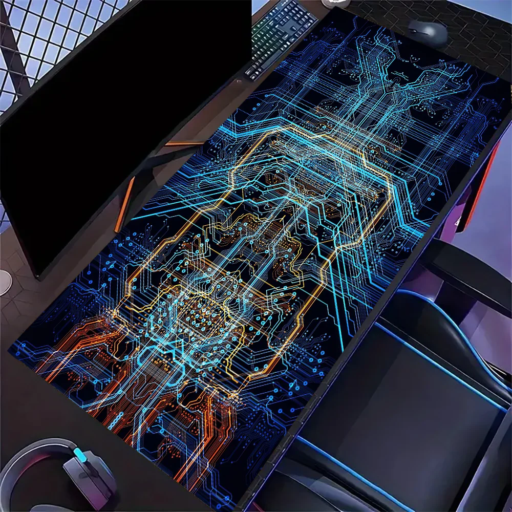 1pc Large Circuit Board Design Gaming Mouse Pad Non-Slip Cool Desk Mat HD Pads for Office PC Decorations for Home Gamer Playmat