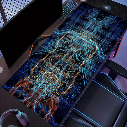 1pc Large Circuit Board Design Gaming Mouse Pad Non-Slip Cool Desk Mat HD Pads for Office PC Decorations for Home Gamer Playmat