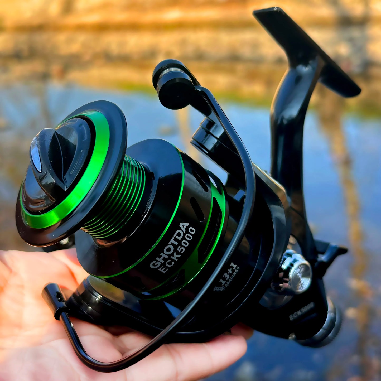 Carp Double Brake Design Spinning Fishing Reel Gear Ratio 5.2:1 High-speed with Dual Braking System Bass Travel Fishing Gear