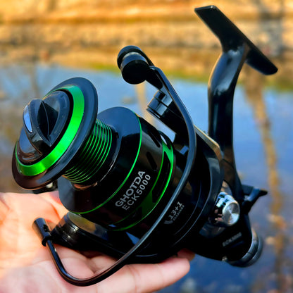 Carp Double Brake Design Spinning Fishing Reel Gear Ratio 5.2:1 High-speed with Dual Braking System Bass Travel Fishing Gear
