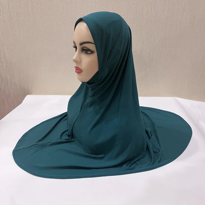 H124 Adults high quality big size muslim hijab scarf with chin part islamic headscarf hats armia pull on headwrap turban caps