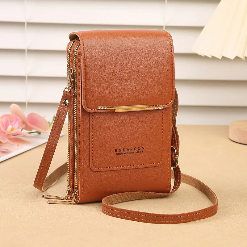 The Women Bag Touch Screen Cell Phone Purse Soft Leather Shoulder Bag Female Handbags Cheap Small Wallet Crossbody Bags