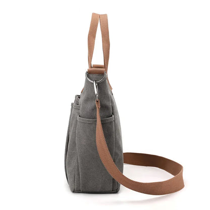 High Capacity Top-Handle Bag For Women Shoulder CrossBody Bag Vintage Canvas Ladies Tote Messenger Bag Female Travel Handbag