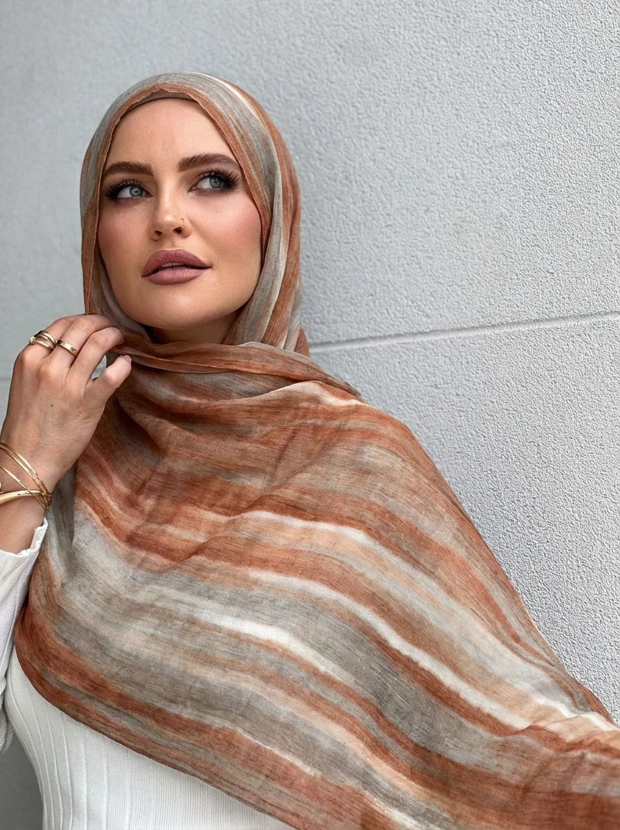 Women Big Size Plain Solid Cotton Rayon Crease Hijab Scarf Lady High Quality Wraps and Shawls Musulman Headband Islamic Turban