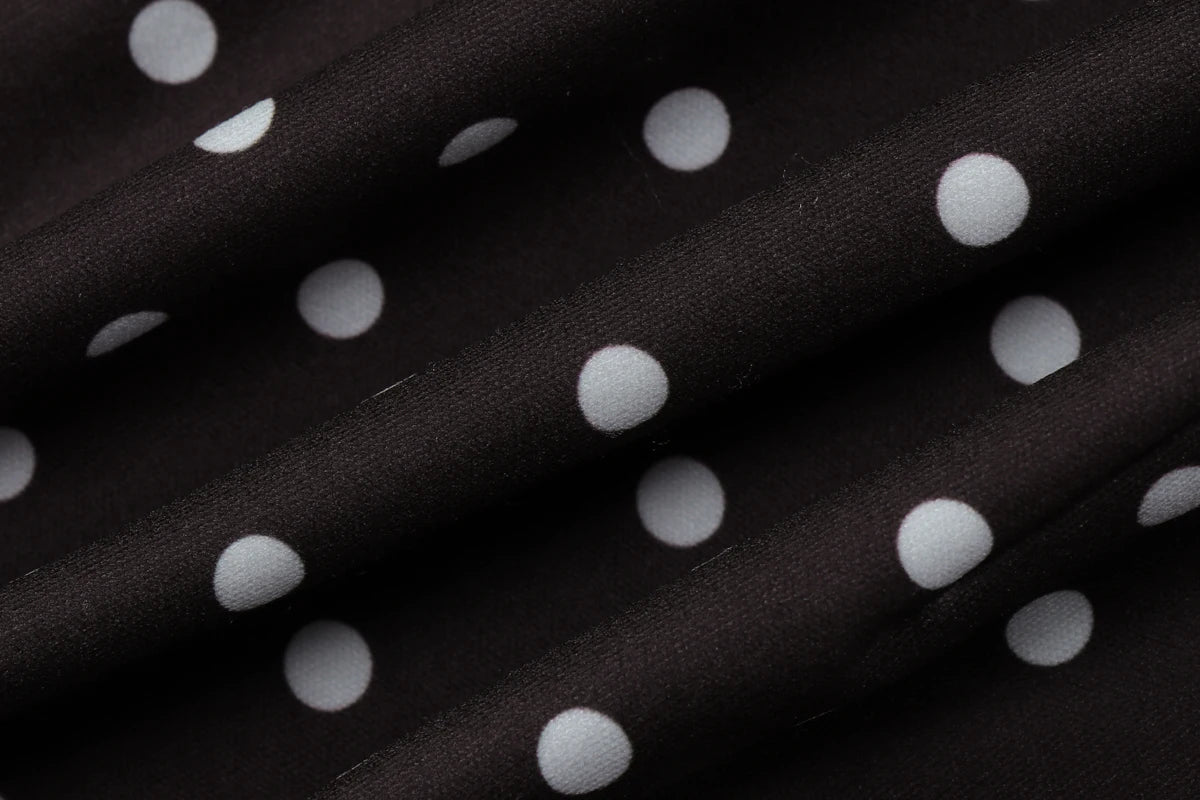Dulzura Turtleneck Short Sleeve Lace Up Hollow Out Polka Dot Mini Dress Women'S Fashion Sexy Elegant Dress Party Vacation Outfit